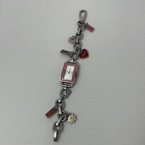 Coach Charm Bracelet Watch Vintage- needs battery. Scratch on face
